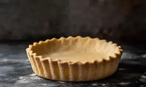 Tom pajdegsform redo för fyllning. Ett perfekt pajdeg recept är grunden för en lyckad paj.