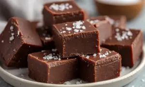 Chokladfudge med havssalt, perfekt för ett enkelt fudge recept.