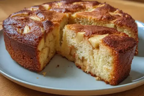 En saftig sockerkaka med rivet äpple, perfekt för fikat.