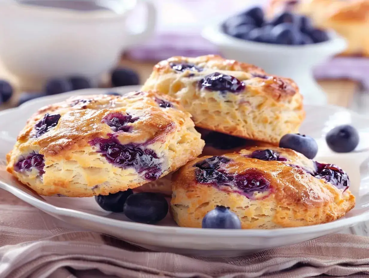 Färska blåbärsscones, perfekta för en mysig fika. En härlig sconesmix som doftar sommar.
