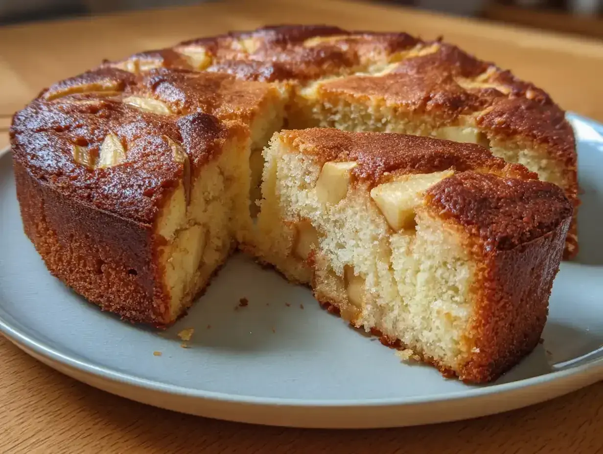 En saftig sockerkaka med rivet äpple, perfekt för fikat.