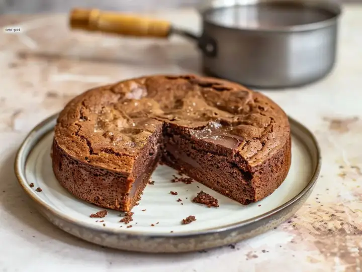 En saftig chokladkaka med en härlig kladdig insida, strödd med flingsalt. Den ser ut att vara den godaste kladdkakan någonsin!